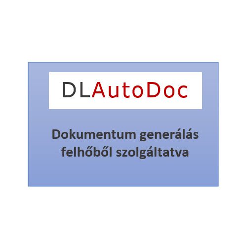 DLAutoDoc - Dokumentum generálás felhőből szolgáltatva (havonta) kiegészítő termék meglévő előfizetéshez